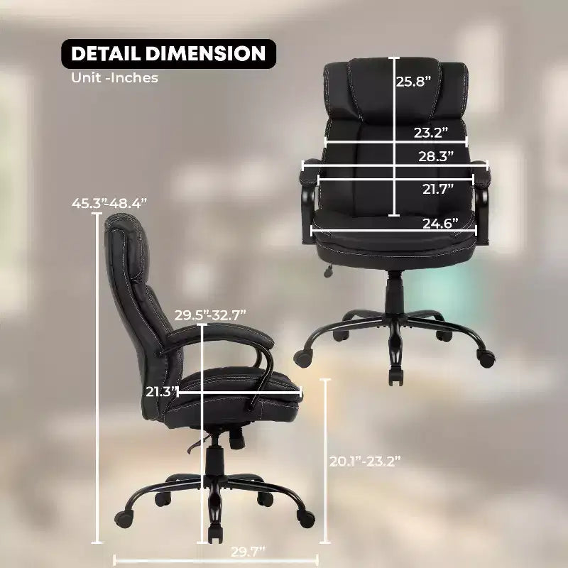 Sedia da ufficio ergonomica nera con supporto lombare, altezza regolabile, sedile singolo