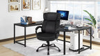 Sedia da ufficio ergonomica nera con supporto lombare, altezza regolabile, sedile singolo