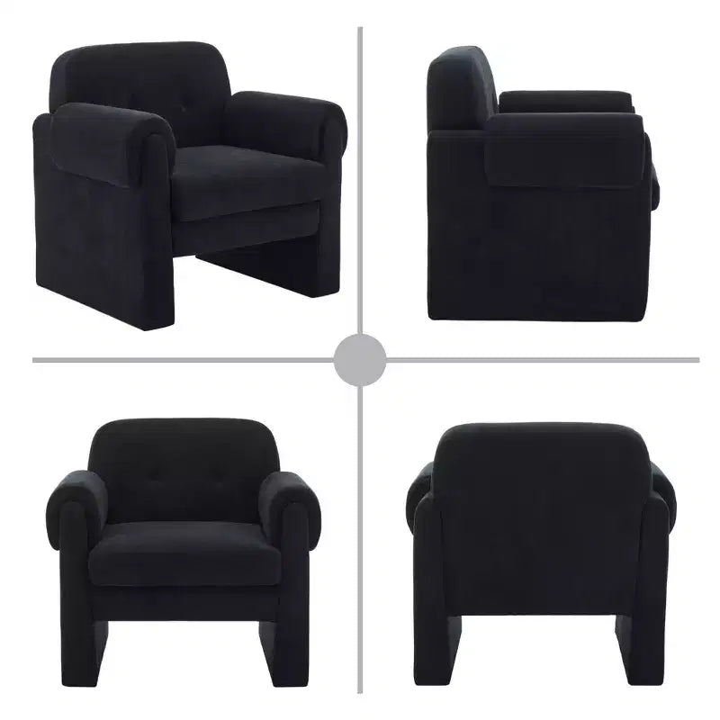 Poltrona accent imbottita beige / nera / grigia / arancione / rossa, sedile singolo