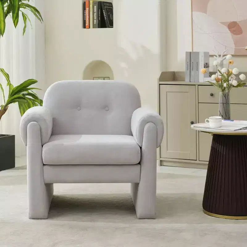 Poltrona accent imbottita beige / nera / grigia / arancione / rossa, sedile singolo