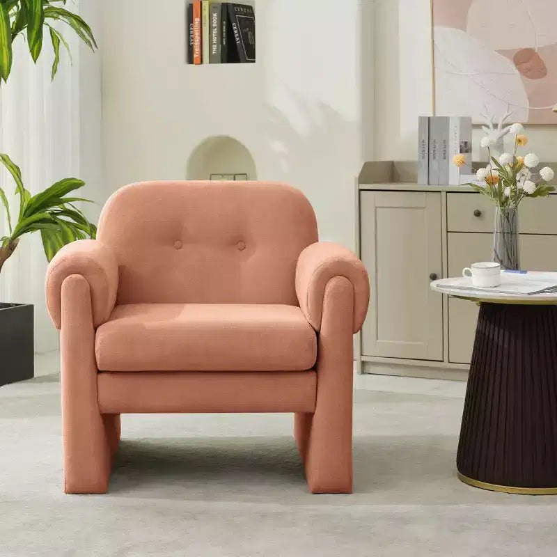 Poltrona accent imbottita beige / nera / grigia / arancione / rossa, sedile singolo