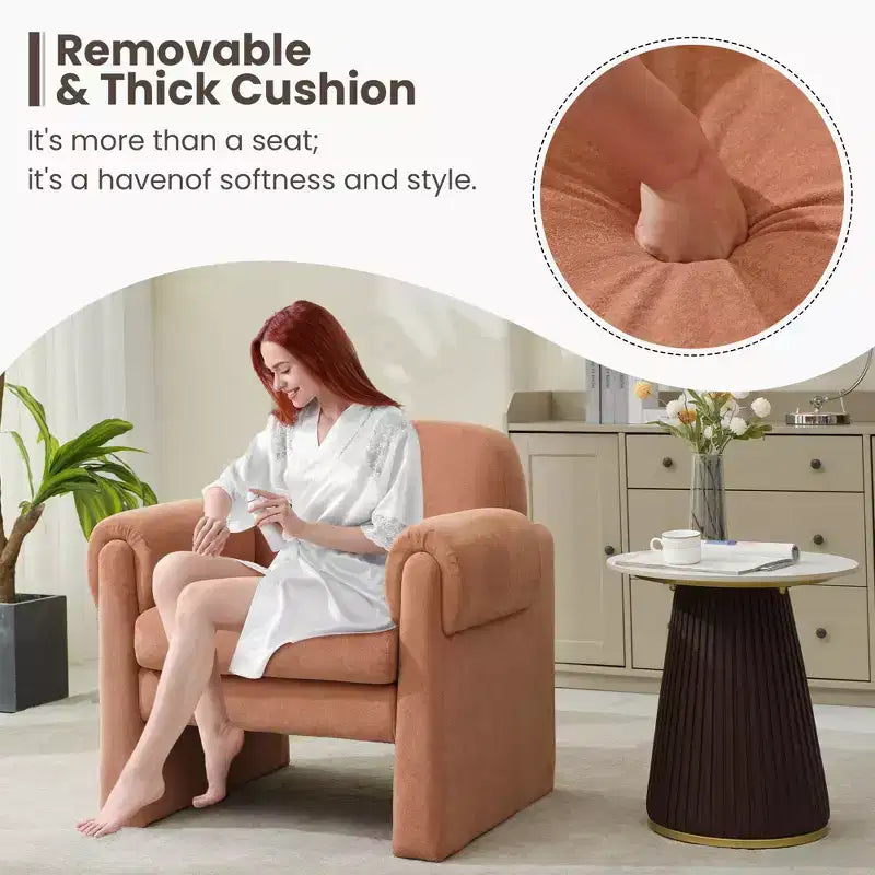 Poltrona accent imbottita beige / nera / grigia / arancione / rossa, sedile singolo