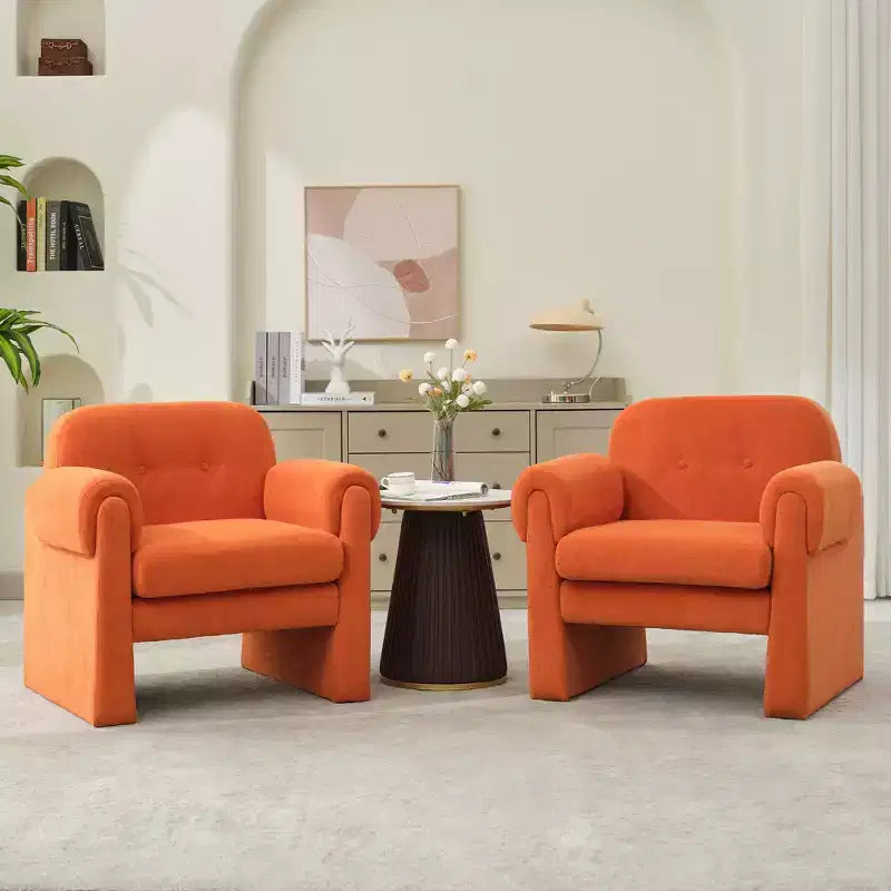 Poltrona accent imbottita beige / nera / grigia / arancione / rossa, sedile singolo