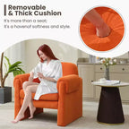 Poltrona accent imbottita beige / nera / grigia / arancione / rossa, sedile singolo