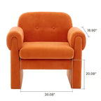 Poltrona accent imbottita beige / nera / grigia / arancione / rossa, sedile singolo