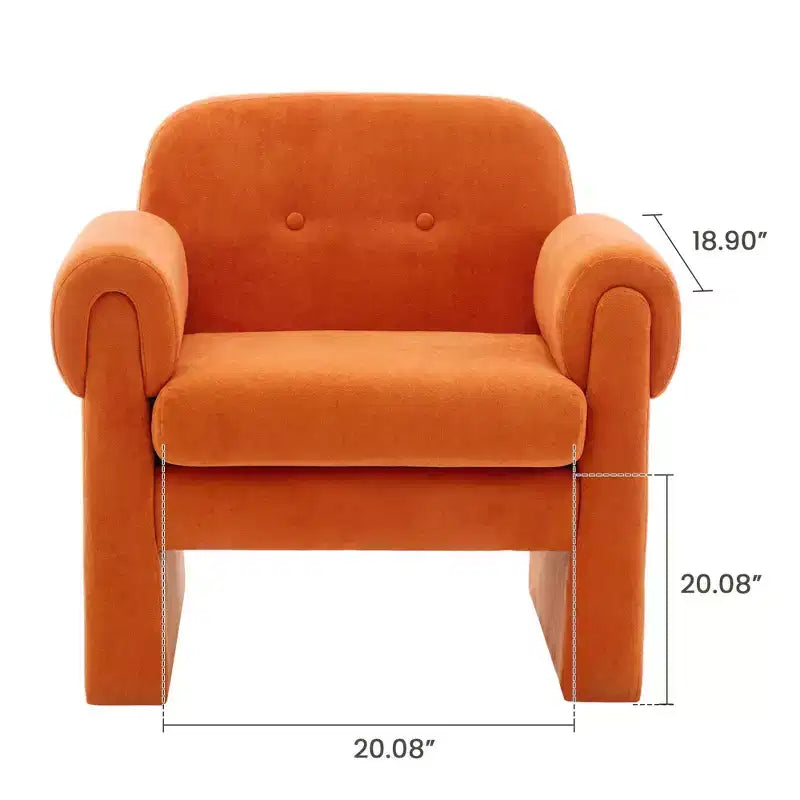 Poltrona accent imbottita beige / nera / grigia / arancione / rossa, sedile singolo