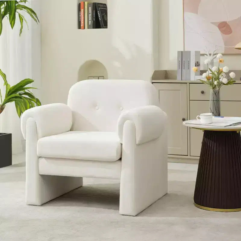 Poltrona accent imbottita beige / nera / grigia / arancione / rossa, sedile singolo