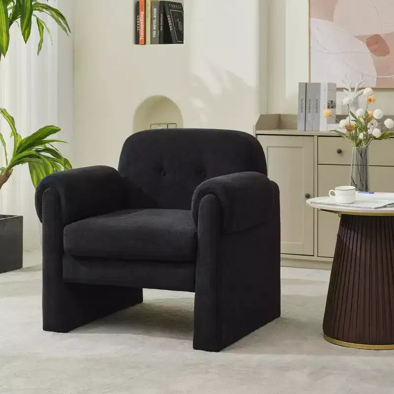 Poltrona accent imbottita beige / nera / grigia / arancione / rossa, sedile singolo