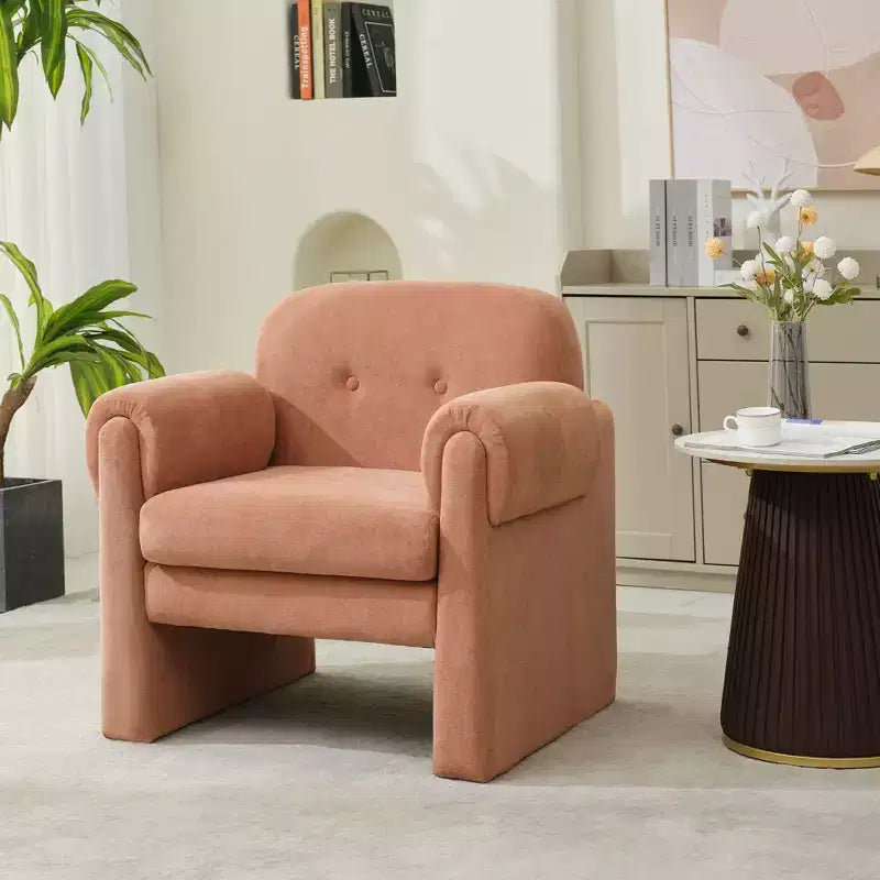 Poltrona accent imbottita beige / nera / grigia / arancione / rossa, sedile singolo