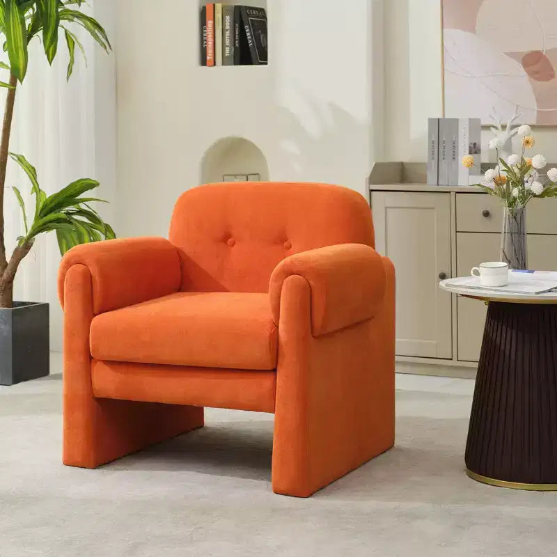 Poltrona accent imbottita beige / nera / grigia / arancione / rossa, sedile singolo
