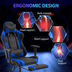 Sedia da Gaming Racing, Nera/Blu/Mimetica/Grigia/Rosa/Rossa/Bianca, Monoposto, Girevole