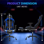 Sedia da Gaming Racing, Nera/Blu/Mimetica/Grigia/Rosa/Rossa/Bianca, Monoposto, Girevole