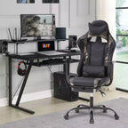 Sedia da Gaming Racing, Nera/Blu/Mimetica/Grigia/Rosa/Rossa/Bianca, Monoposto, Girevole