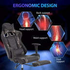 Sedia da Gaming Racing, Nera/Blu/Mimetica/Grigia/Rosa/Rossa/Bianca, Monoposto, Girevole