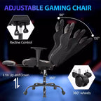 Sedia da Gaming Racing, Nera/Blu/Mimetica/Grigia/Rosa/Rossa/Bianca, Monoposto, Girevole