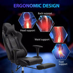 Sedia da Gaming Racing, Nera/Blu/Mimetica/Grigia/Rosa/Rossa/Bianca, Monoposto, Girevole