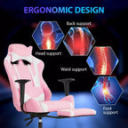 Sedia da Gaming Racing, Nera/Blu/Mimetica/Grigia/Rosa/Rossa/Bianca, Monoposto, Girevole