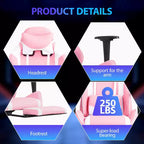 Sedia da Gaming Racing, Nera/Blu/Mimetica/Grigia/Rosa/Rossa/Bianca, Monoposto, Girevole