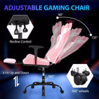 Sedia da Gaming Racing, Nera/Blu/Mimetica/Grigia/Rosa/Rossa/Bianca, Monoposto, Girevole