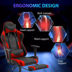 Sedia da Gaming Racing, Nera/Blu/Mimetica/Grigia/Rosa/Rossa/Bianca, Monoposto, Girevole
