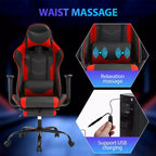 Sedia da Gaming Racing, Nera/Blu/Mimetica/Grigia/Rosa/Rossa/Bianca, Monoposto, Girevole