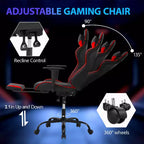 Sedia da Gaming Racing, Nera/Blu/Mimetica/Grigia/Rosa/Rossa/Bianca, Monoposto, Girevole