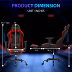 Sedia da Gaming Racing, Nera/Blu/Mimetica/Grigia/Rosa/Rossa/Bianca, Monoposto, Girevole