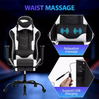Sedia da Gaming Racing, Nera/Blu/Mimetica/Grigia/Rosa/Rossa/Bianca, Monoposto, Girevole