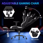 Sedia da Gaming Racing, Nera/Blu/Mimetica/Grigia/Rosa/Rossa/Bianca, Monoposto, Girevole