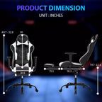 Sedia da Gaming Racing, Nera/Blu/Mimetica/Grigia/Rosa/Rossa/Bianca, Monoposto, Girevole