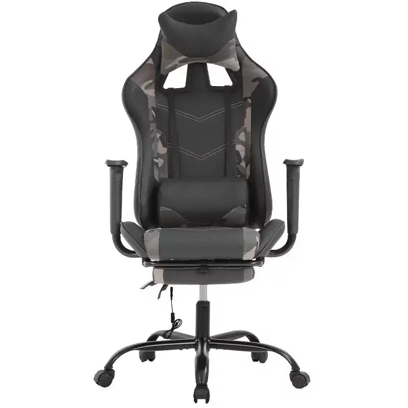 Sedia da Gaming Racing, Nera/Blu/Mimetica/Grigia/Rosa/Rossa/Bianca, Monoposto, Girevole