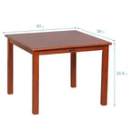 Tavolino da attività in legno quadrato per bambini (1 bambino) - bianco antico / noce scuro / grigio slavato / miele