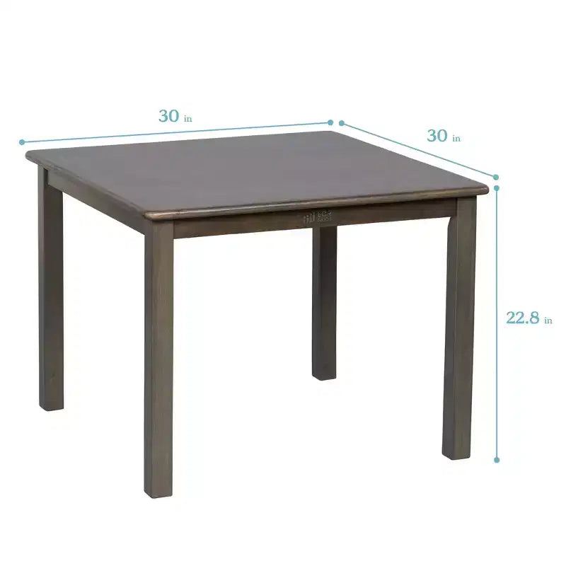 Tavolino da attività in legno quadrato per bambini (1 bambino) - bianco antico / noce scuro / grigio slavato / miele