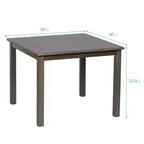 Tavolino da attività in legno quadrato per bambini (1 bambino) - bianco antico / noce scuro / grigio slavato / miele