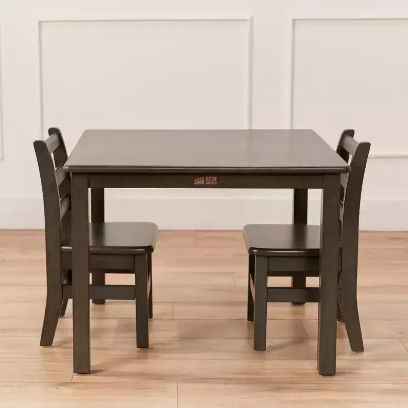 Tavolino da attività in legno quadrato per bambini (1 bambino) - bianco antico / noce scuro / grigio slavato / miele