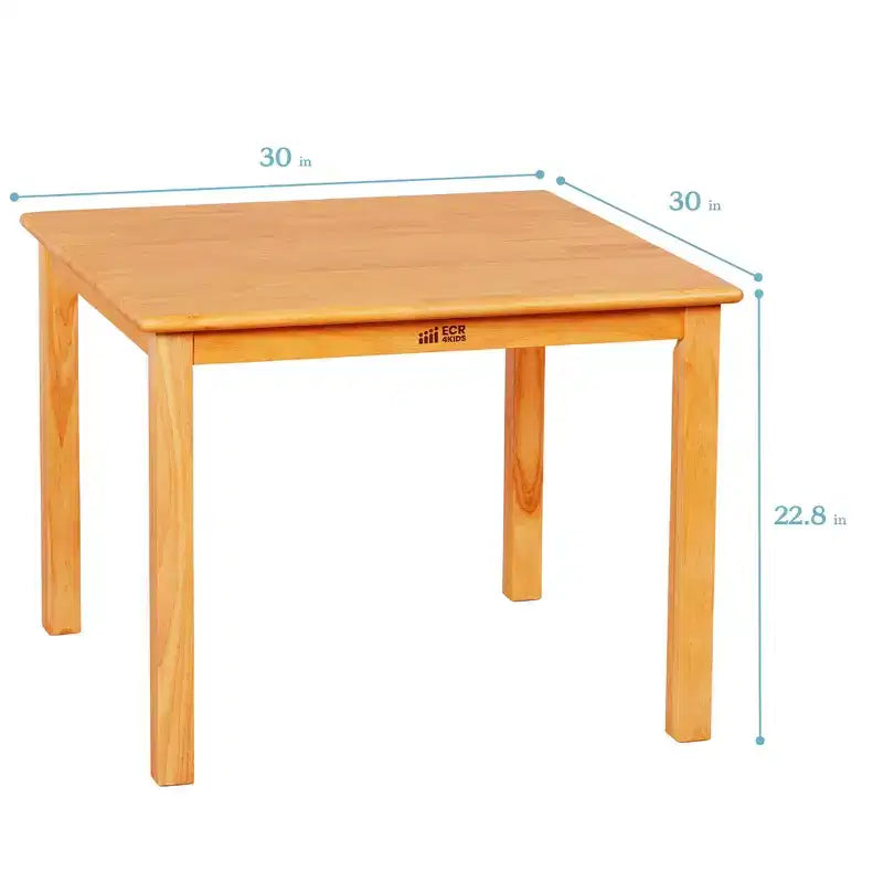 Tavolino da attività in legno quadrato per bambini (1 bambino) - bianco antico / noce scuro / grigio slavato / miele