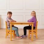Tavolino da attività in legno quadrato per bambini (1 bambino) - bianco antico / noce scuro / grigio slavato / miele