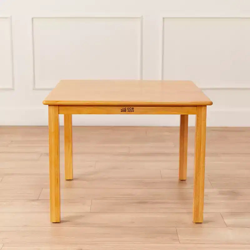 Tavolino da attività in legno quadrato per bambini (1 bambino) - bianco antico / noce scuro / grigio slavato / miele