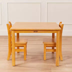 Tavolino da attività in legno quadrato per bambini (1 bambino) - bianco antico / noce scuro / grigio slavato / miele