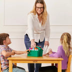 Tavolino da attività in legno quadrato per bambini (1 bambino) - bianco antico / noce scuro / grigio slavato / miele