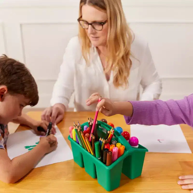 Tavolino da attività in legno quadrato per bambini (1 bambino) - bianco antico / noce scuro / grigio slavato / miele