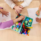 Tavolino da attività in legno quadrato per bambini (1 bambino) - bianco antico / noce scuro / grigio slavato / miele