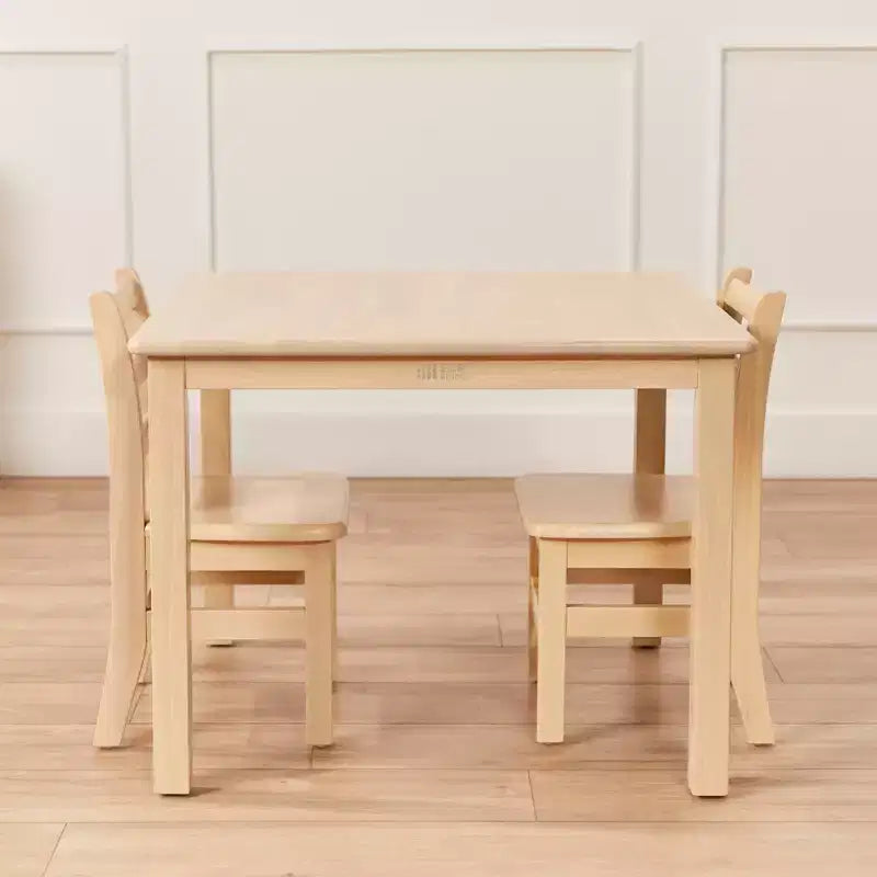 Tavolino da attività in legno quadrato per bambini (1 bambino) - bianco antico / noce scuro / grigio slavato / miele