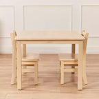 Tavolino da attività in legno quadrato per bambini (1 bambino) - bianco antico / noce scuro / grigio slavato / miele