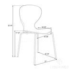 Sedia da pranzo impilabile in acrilico trasparente, schienale curvo, gambe in acciaio nero, set da 2 pezzi