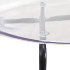 Sedia da pranzo impilabile in acrilico trasparente, schienale curvo, gambe in acciaio nero, set da 2 pezzi