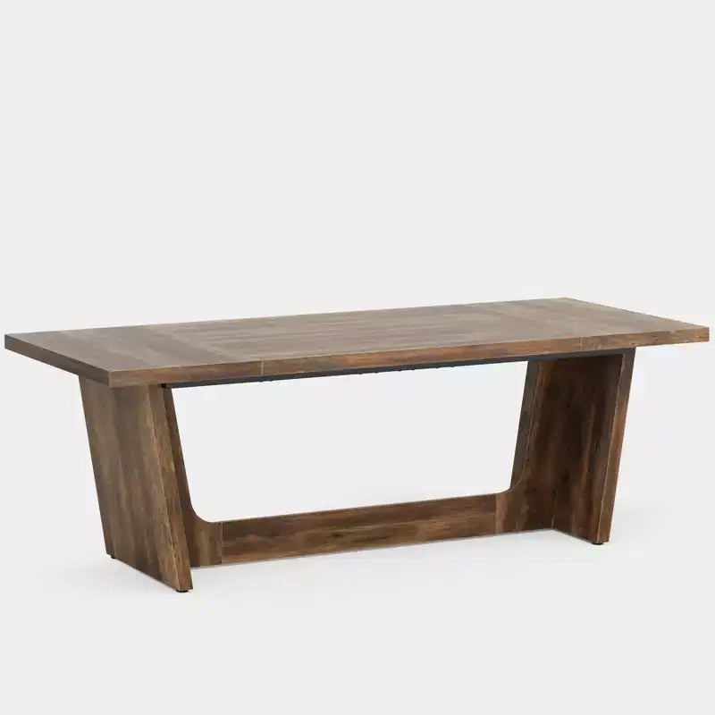 Lantine 70.87-Inch Executive Computer Desk with Solid Wooden Pedestal