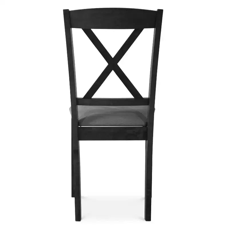 Set da pranzo in 5 pezzi per 4 persone, nero/marrone – Struttura in legno e sedie in ecopelle