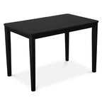 Set da pranzo in 5 pezzi per 4 persone, nero/marrone – Struttura in legno e sedie in ecopelle