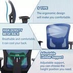Sedia da ufficio ergonomica in rete Nera/Blu/Grigia/Rossa/Bianca con supporto lombare e massaggio, utente singolo, capacità 181 kg